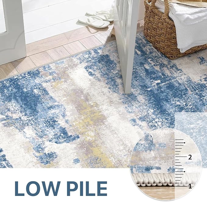 Area Rugs 6x9 for Living Room Bedroom, Modern Abstract Machine Washable Soft - Image 9