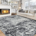 9x12 Area Rugs for Living Room Bedroom Dining Room Washable Black Grey | Soft by Aelenmu