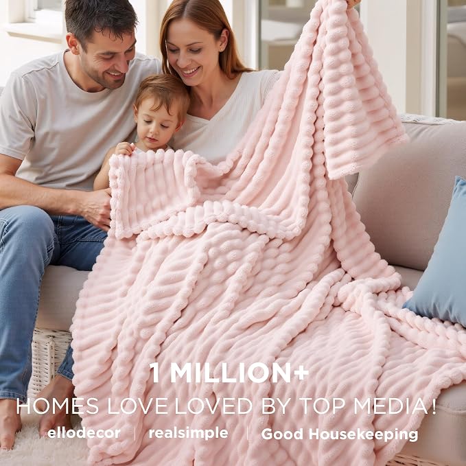 Bedsure GentleSoft Crystal Pink Throw Blanket - Image 2