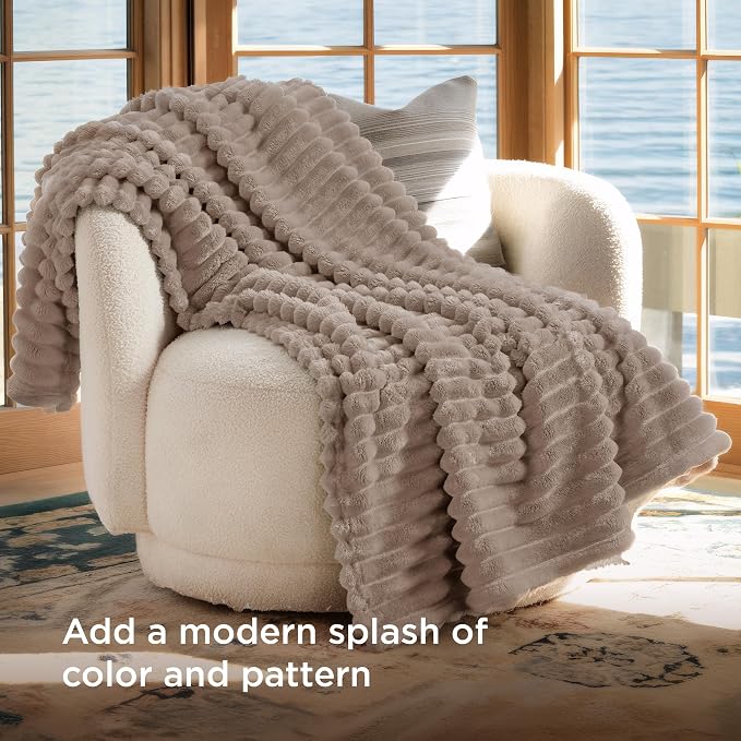 Bedsure Soft Twin Blanket for Bed Decor Gifts Light Brown 60"x80" | Birthday - Image 3