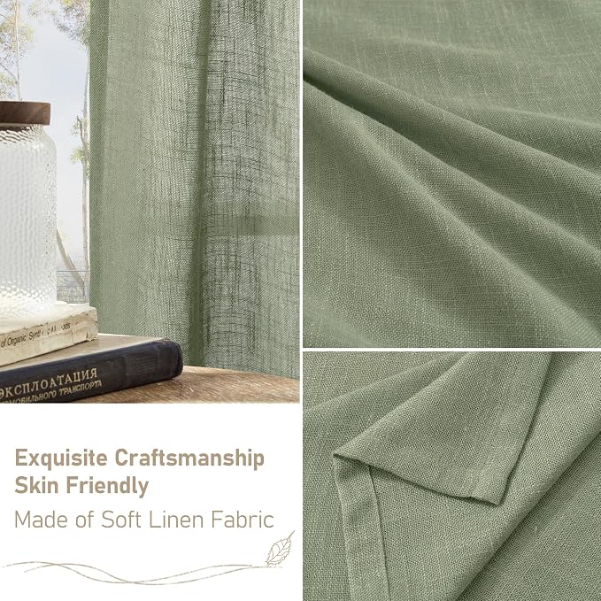 Sage Green 80 inch Linen Curtains - Image 6