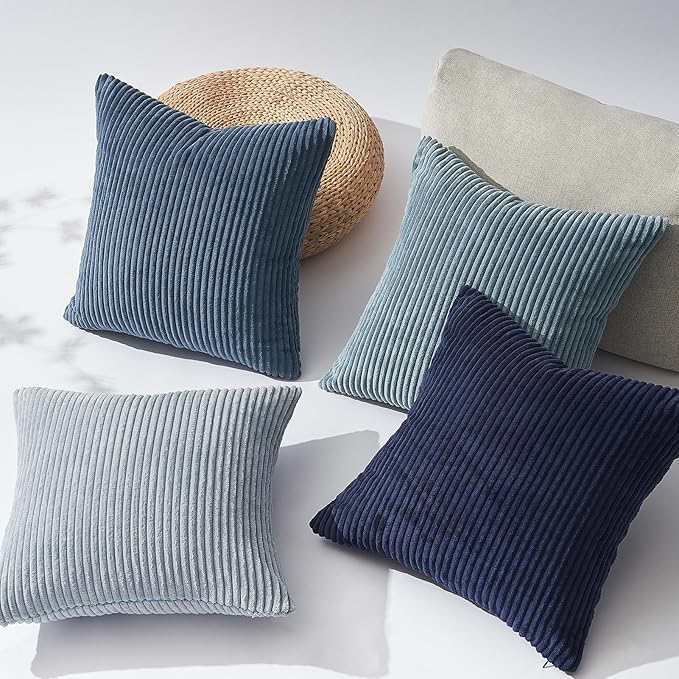 Topfinel Decorative Throw Pillow Covers Aque Teal Blue Gray Series, Summer - Image 3