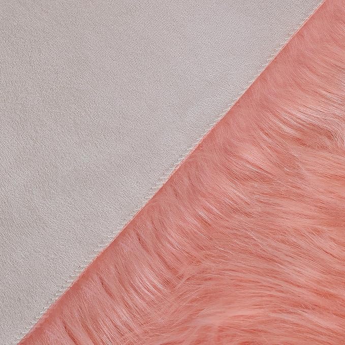 linmopm Faux Fur Rug Sheepskin Shag Fluffy Fuzzy Pink 2x3 ft Small Rugs - Image 5