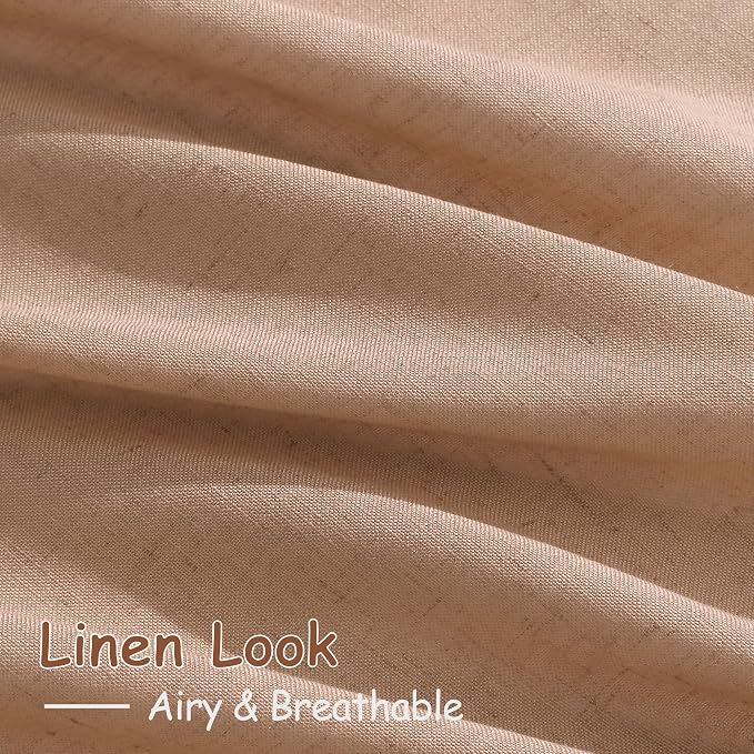 Nanspring Peach Linen Curtains 84 inches Long - Image 3