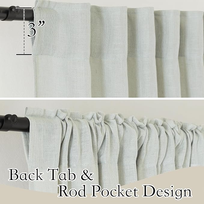 RYB HOME Linen Sheer Curtains 95 inches Long, Airy Breathable Absorbent - Image 2