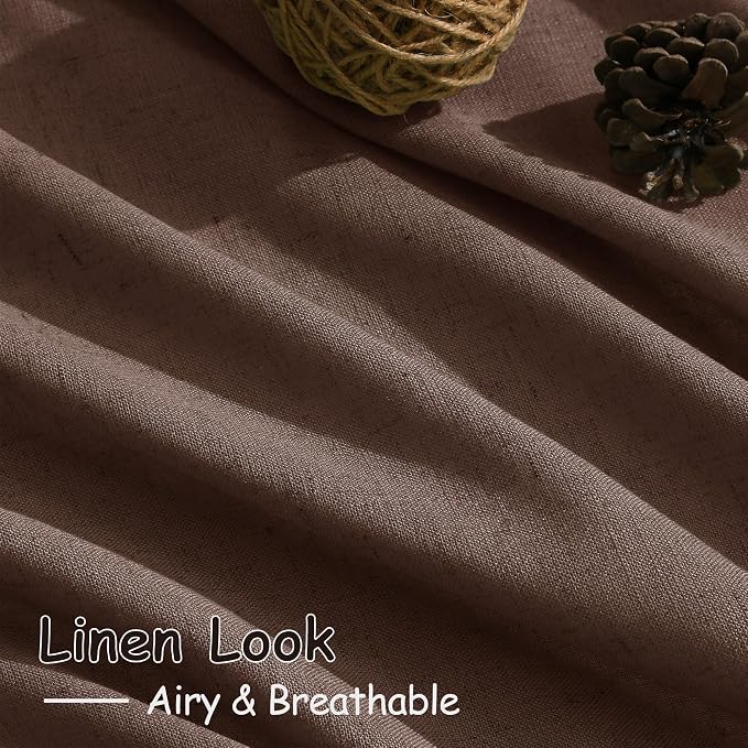 Nanspring Mocha Mousse Curtains 96 Inch Long 2 Panel Set Back Tab Rod Pocket - Image 5