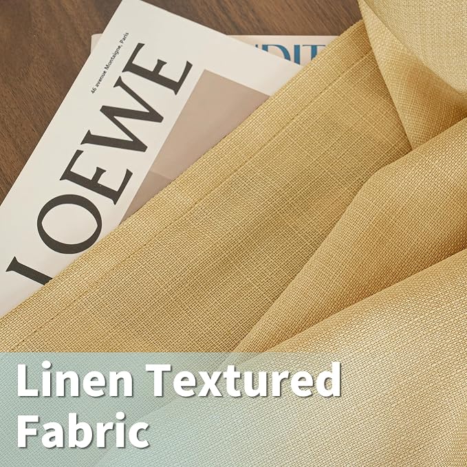 LAMIT Faux Linen Curtains for Bedroom, Light Filtering Panels, Grommet Privacy - Image 7