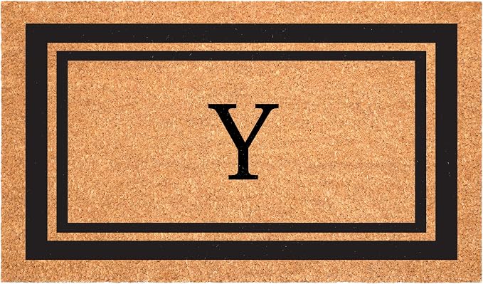 Calloway Mills 152962436Y Black Border 24" x 36" Monogram Doormat by Callowaymills