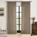 98 Inch Tan Brown Pinch Pleat Memory Trained Light Filter Linen Curtains | Semi by Twodrapes