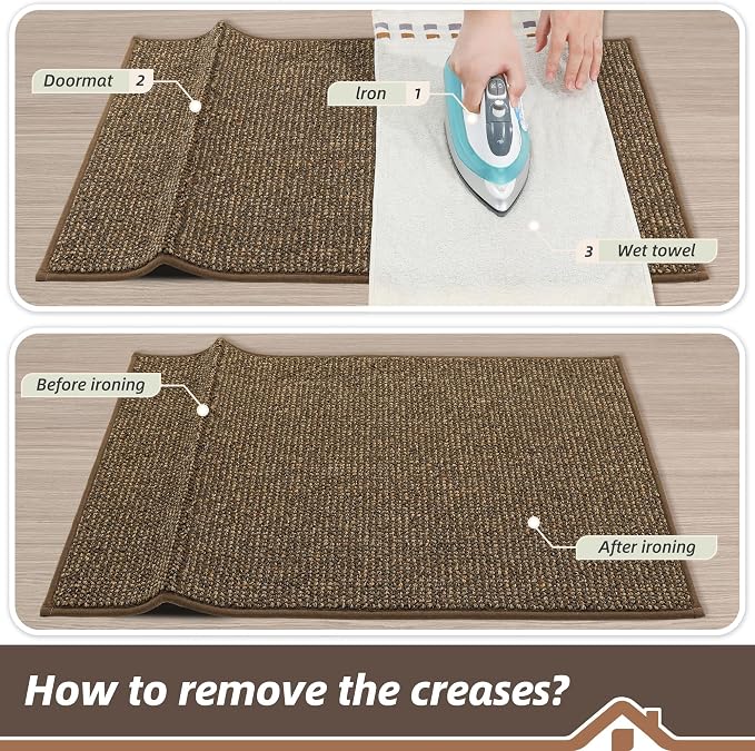 BEQHAUSE Dirt Trapper Door Mat 24" x 36", Non-Slip Washable Doormats, Low - Image 9