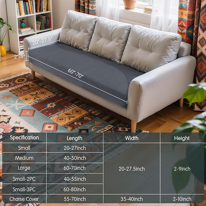 Hokway Large Couch Cushion Covers Stretch Cushion Covers Sofa Seat Cushion - Image 3