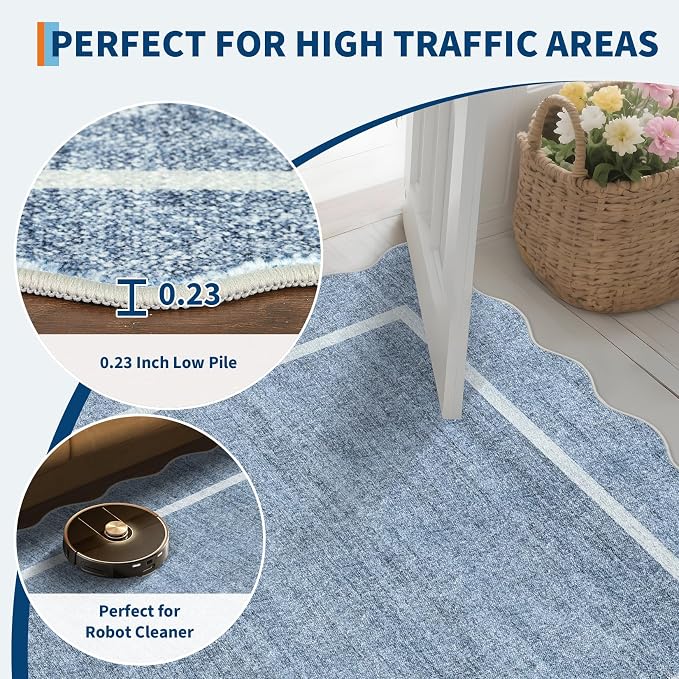 GarveeHome Scalloped Washable 10x13 Rug - Image 8