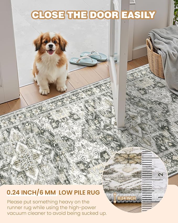 Hallway Runner Rug 2x12, Extra Long Washable Runner Rugs - Image 6