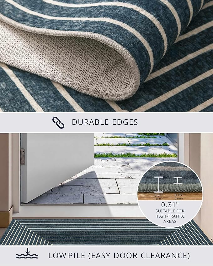 Latte&Fog 6x9 Area Rugs for Living Room Bedroom, Boho Non Slip Low Pile Carpet - Image 6
