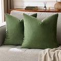 GIGIZAZA 18x18 Pillow Covers Set of 2 Velvet Throw Pillows Decorative Olive by GIGIZAZAFocusingonhomedecoration