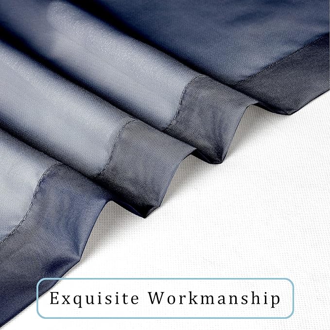 Navy Blue Sheer Curtains 96 Inches Long 2 Panels Set, Elegant Sheer Curtains - Image 6