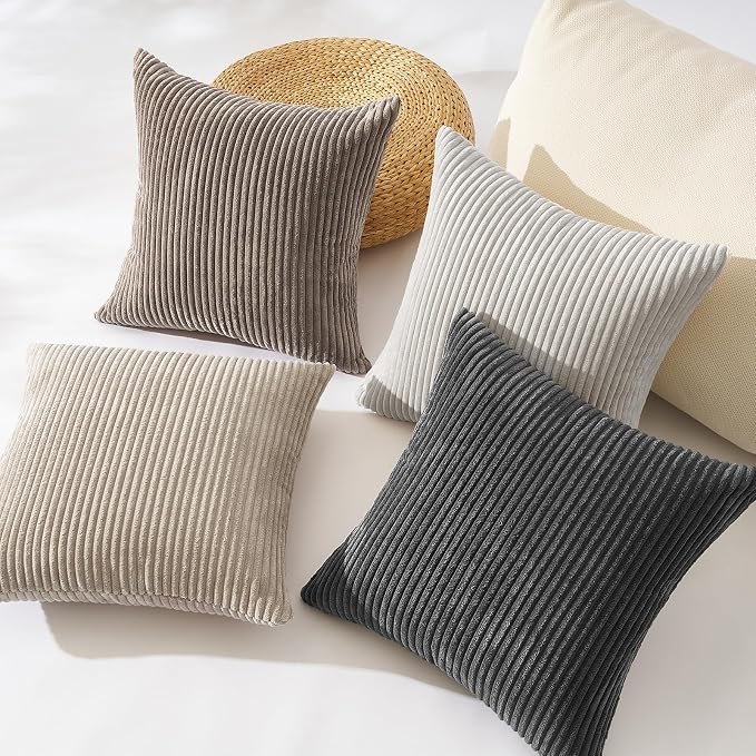 Topfinel 4 Packs Natural Decorative Throw Pillows Covers 26x26 Inch - Image 3