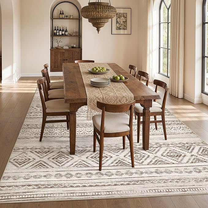 cotiled Boho 5x8 Area Rugs for Living Room: Soft Moroccan Washable Rug | Solve - Image 7