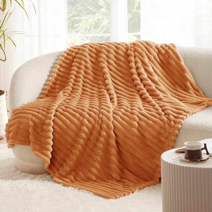 Bedsure GentleSoft Orange Fall Throw Blanket - Image 9