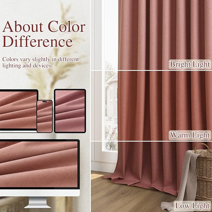 Guken 100% Blackout Curtains 84 Inch Length 2 Panels Set - Image 7