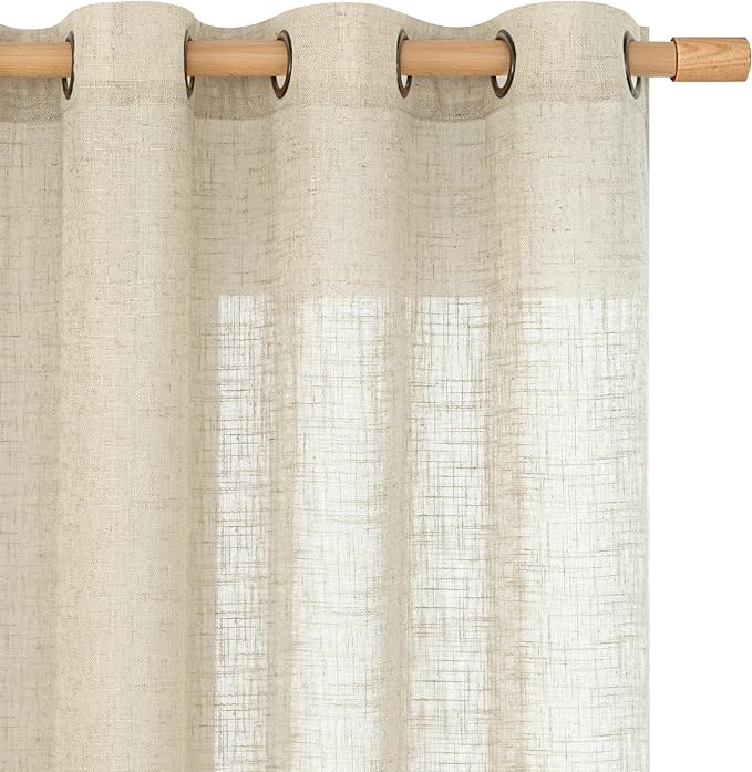 Sheer Linen Curtains 84 Inches Long by LAMIT