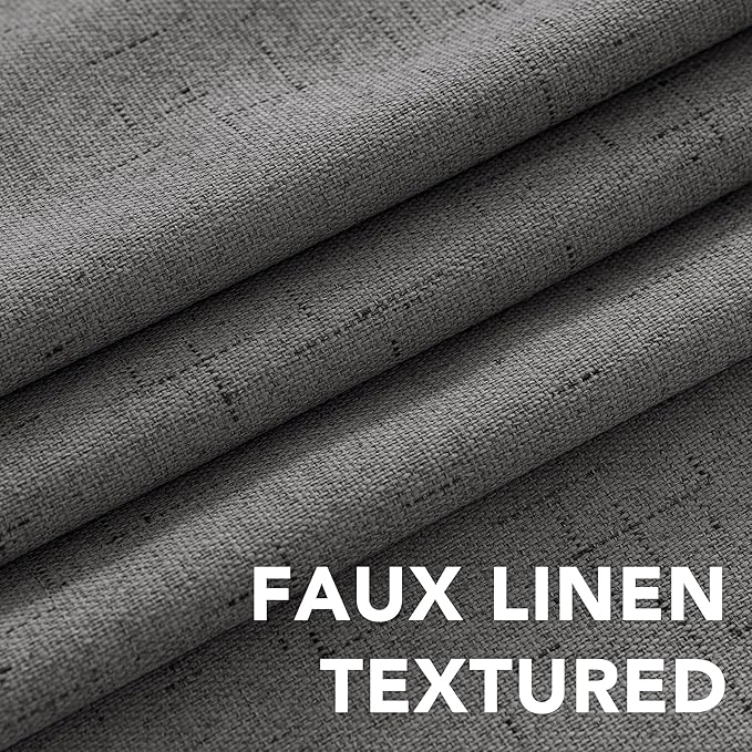 H.VERSAILTEX Linen Blackout Curtains 45 Inches Long 100% Absolutely Blackout - Image 4