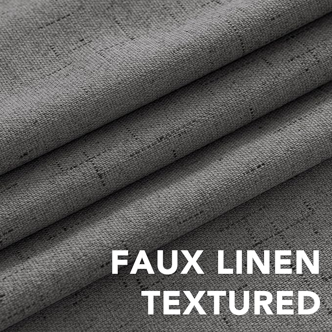 H.VERSAILTEX Linen Blackout Curtains 54 Inches Long 100% Absolutely Blackout - Image 4