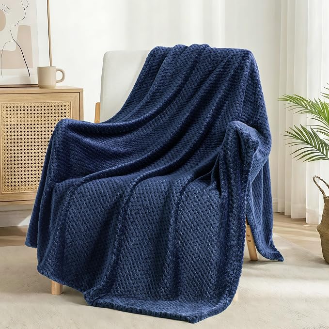 Exclusivo Mezcla Soft Waffle Fleece Bed Blanket Twin XL Size, Cozy Fluffy Design - Image 4