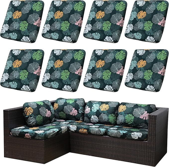 8PCS Patio Cushion Covers.Patio Furniture Couch SeatSlipcovers | Washable by SUKAIKEQA
