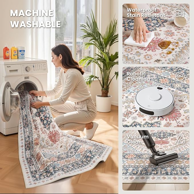 zesthome 10x12 Area Rugs for Living Room, Non-Slip Backing Washable Rugs - Image 5