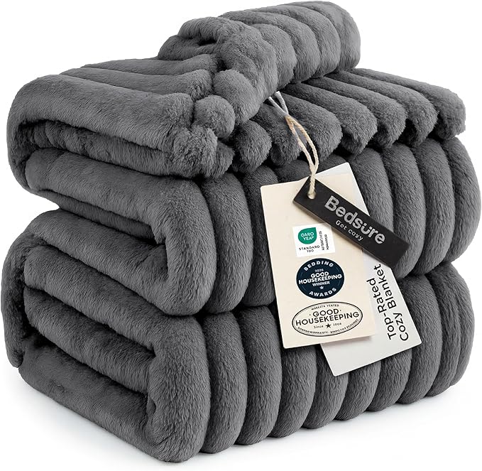 Bedsure GentleSoft Frost Gray Full Blanket by BEDSURE