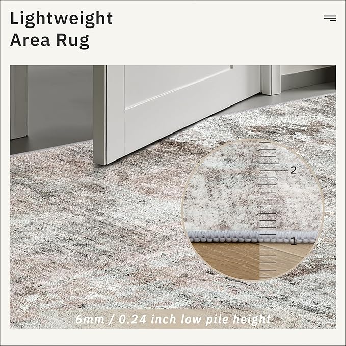 Soalmost Abstract Rug 5x7 Washable Area Rugs - Image 7