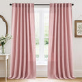 RYB HOME Farmhouse Boho Linen Sheer Curtains 90 inches Long by RYBHOME