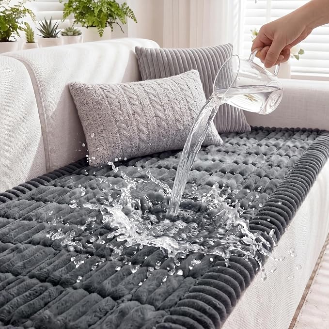 Fixwal Waterproof Flannel Dog Couch Cover, 27.6" x 94.5", Dark Grey | by Fixwal