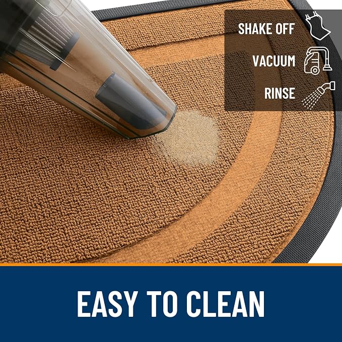 OLANLY Half Circle Front Door Mat Outside 33x21 All-Season Rubber Doormat | - Image 5
