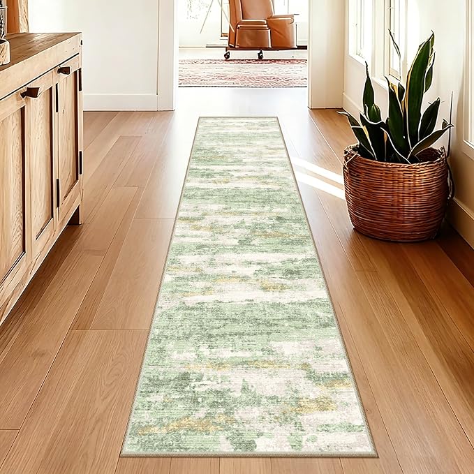 Washable Runner Rugs 3x10 Abstract Kitchen Runner Rug Non Slip Backing - Image 6