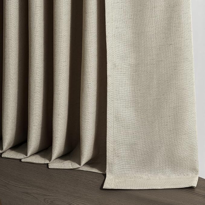 Topfinel 102 Inch Curtains 2 Panels Set, Two Packs Pinch Pleat Back Tab Linen - Image 6