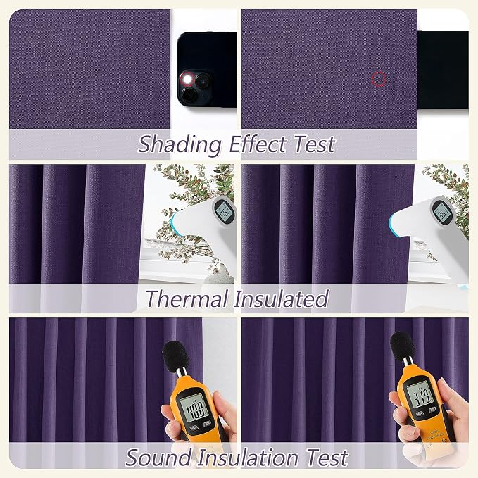 Guken 100% Blackout Curtains 84 Inch Length 2 Panels Set - Image 5