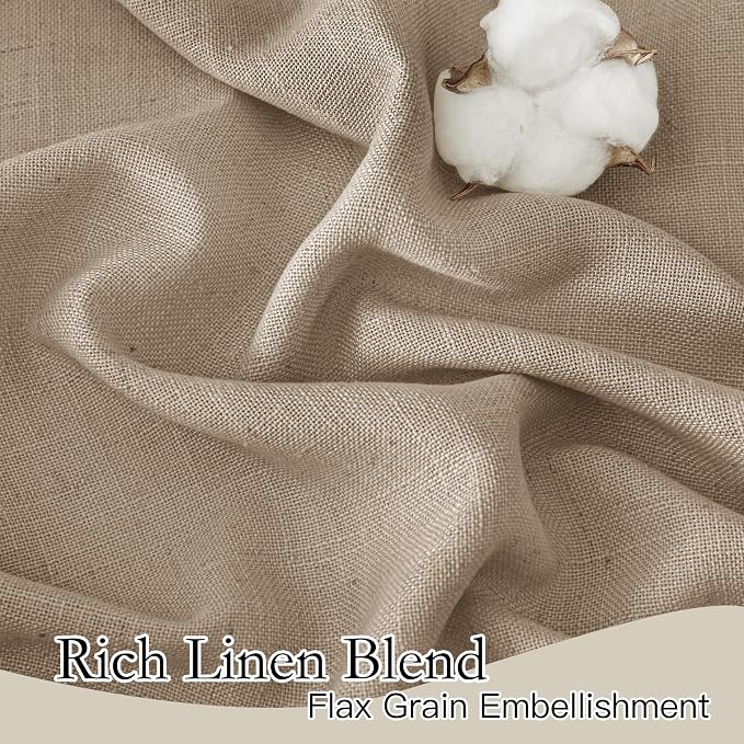 RYB HOME Extra Long Linen Curtains - Image 2