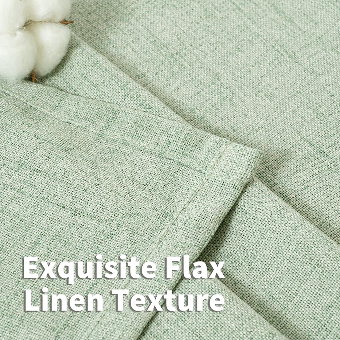 YoungsTex Sage Green Linen Curtains 90 Inches Long - Image 4