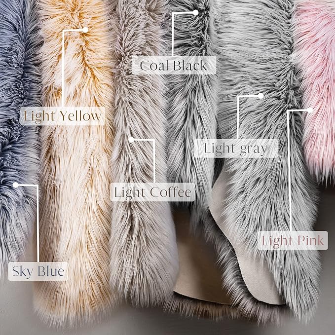 Ashler faux fur rug, Fluffy Shaggy Area Rug Ultra Soft 2 x 2.9 Feet Rectangle - Image 4