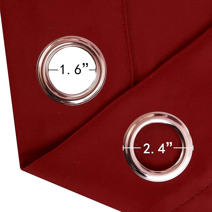 LEMOMO Red Thermal Blackout Curtains/38 x 54 Inch/Set of 2 Panels Room - Image 6