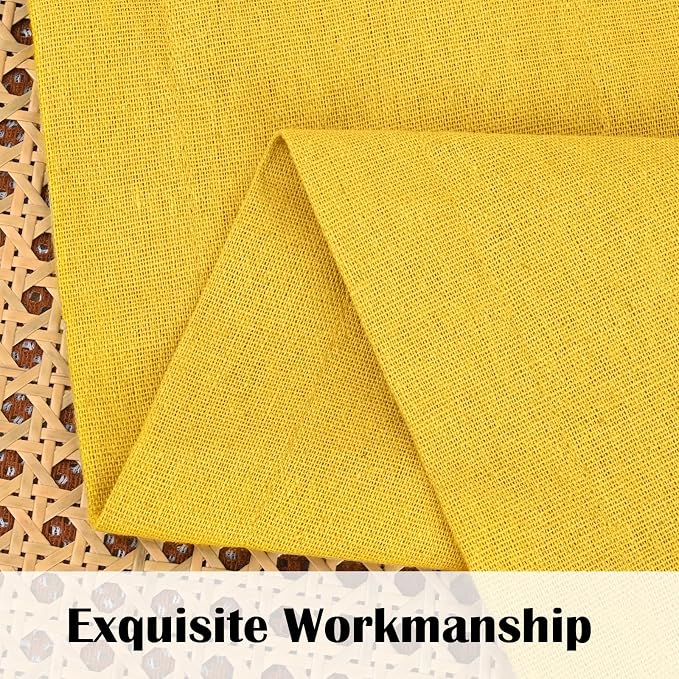 FRAMICS Farmhosue Kitchen Curtains 36 Inch Length, Rustic Cotton Linen Tier - Image 6