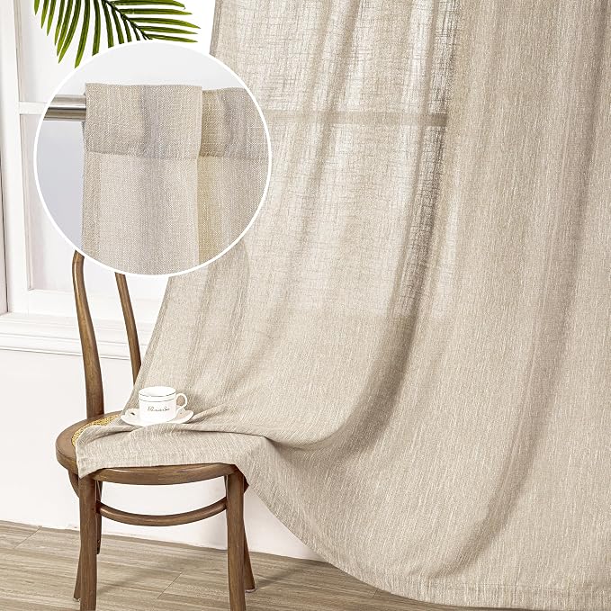 MYSKY HOME Ceiling Curtains for Living Room, Soft Cotton Curtain Polyester by MYSKYHOME