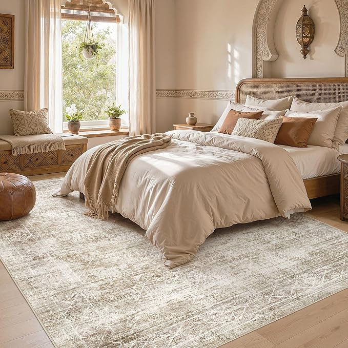 cotiled Boho 8x10 Area Rugs for Living Room: Large Moroccan Washable Rug | - Image 4