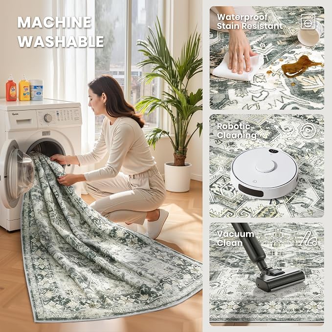 zesthome 9x12 Area Rugs, Stain Resistant Washable Rug, Ultra-Thin Rugs - Image 5