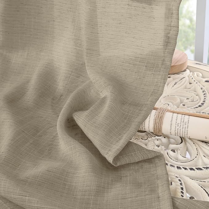 BGment Short Camel Linen Curtains 36 Inches Long - Image 7
