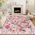 DUKINO 5x8 Area Rug for Bedroom, Soft Floral Washable Rug Non Slip, by DUKINO