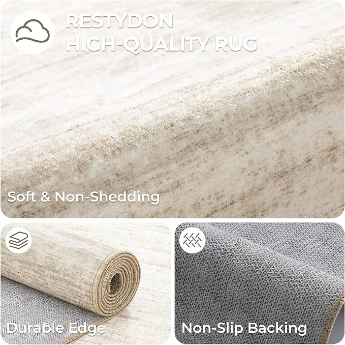 3x4 Rugs for Entryway, Washable Area Rug, Neutral Rug, Stain Resistant Indoor - Image 7