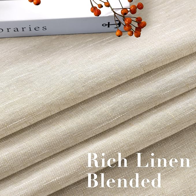 H.VERSAILTEX Linen Curtains Natural Linen Semi-Sheer Curtains 2 Panels Nickel - Image 4